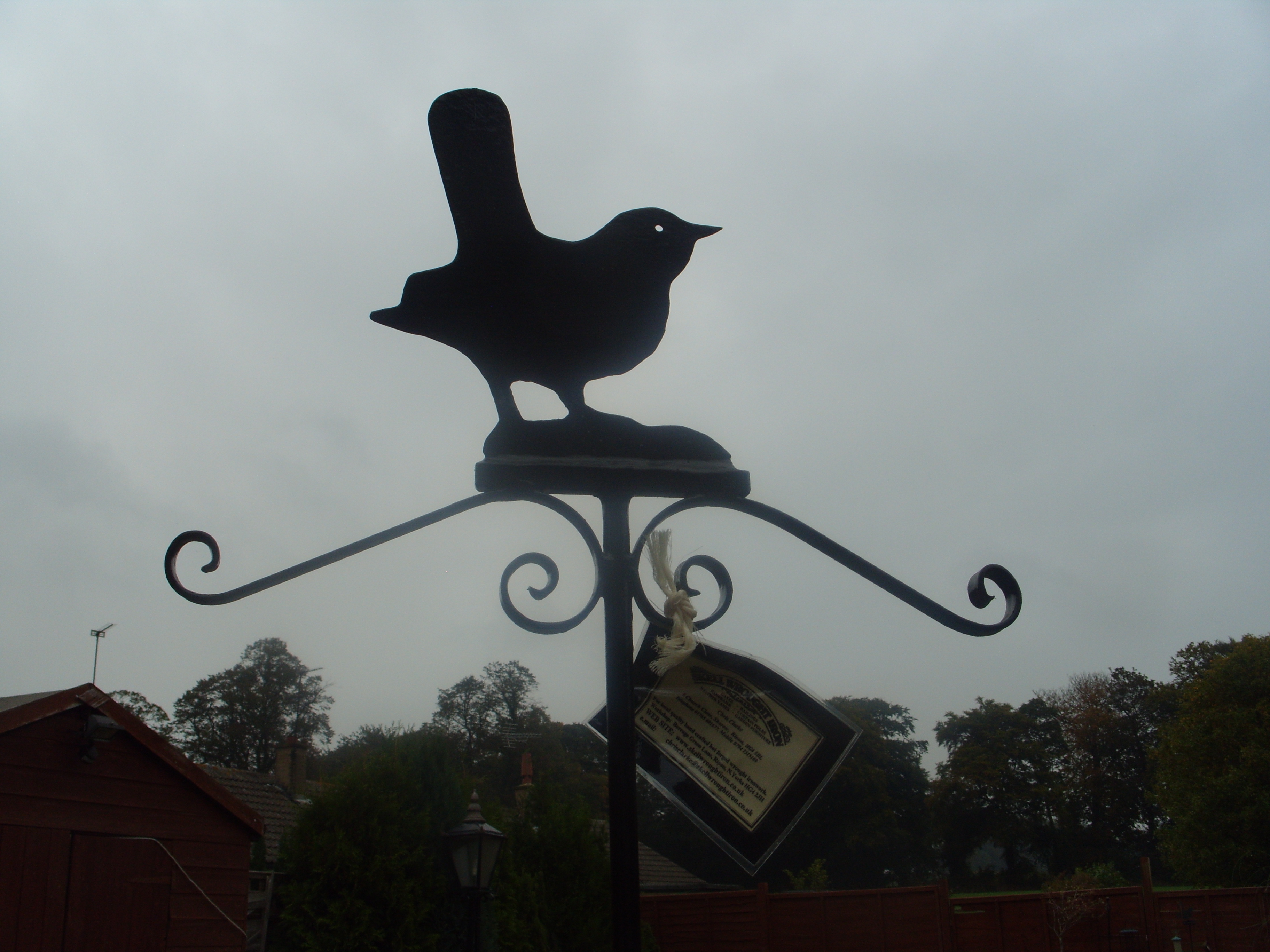 2 Arm Bird Feeder Blackbird Motif Chris Clarke Weathervanes