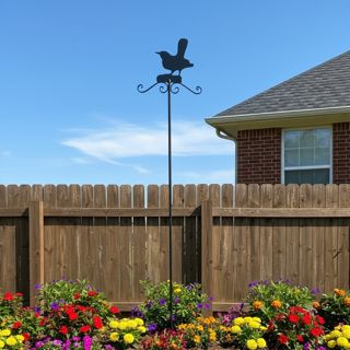 2 Arm Bird Feeder Blackbird Motif