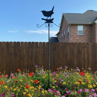 2 Arm Bird Feeder Wren Motif