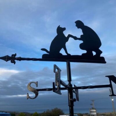 Mans Best Friend, Man and Dog Weathervane