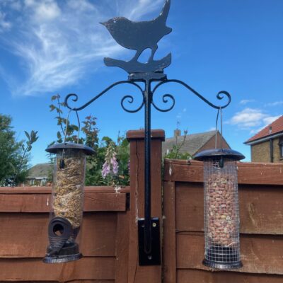 2 Arm Bird Feeder  Post Mounted Wren Motif